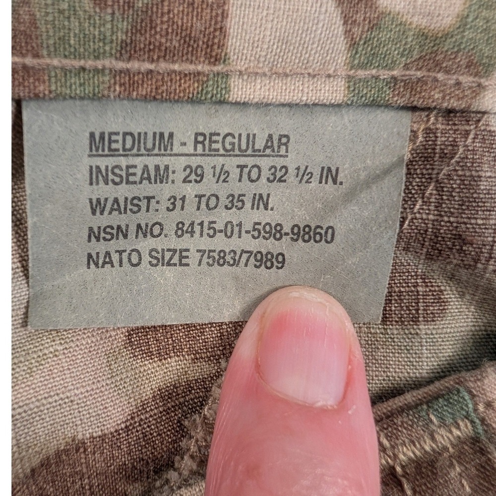 US Army OCP Multicam ACU Trousers Flame Resistant Insect Shield 31 to 35 Medium - Picture 9 of 9